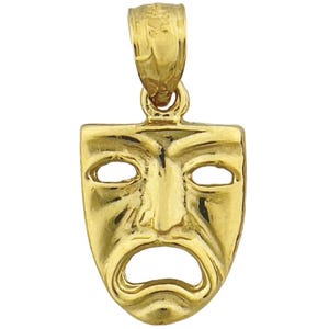 14K Gold Tragedy Drama Mask Charm