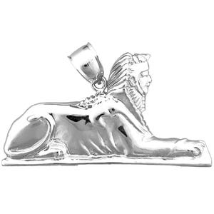 Rhodium Plated 925 Sterling Silver Great Sphinx of Giza Pendant