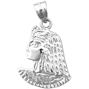Rhodium Plated 925 Sterling Silver Cleopatra Pendant