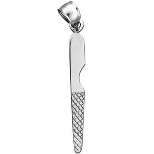 Rhodium Plated 925 Sterling Silver Nail File Pendant