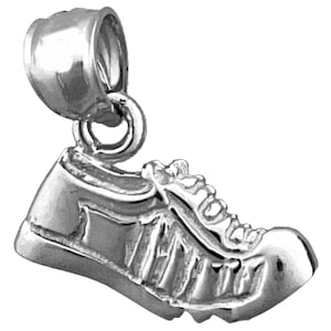 Rhodium Plated 925 Sterling Silver Running Shoe Charm