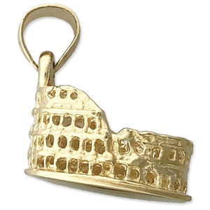 14K Gold 3D Roman Colosseum Charm
