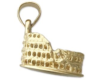 14K Gold 3D Roman Colosseum Charm