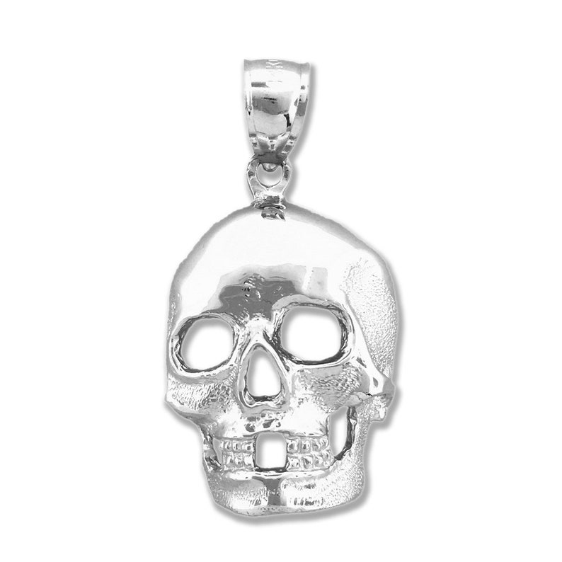 14K Gold Skull Charm Pendant