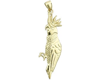 14K Gold Cockatoo Pendant