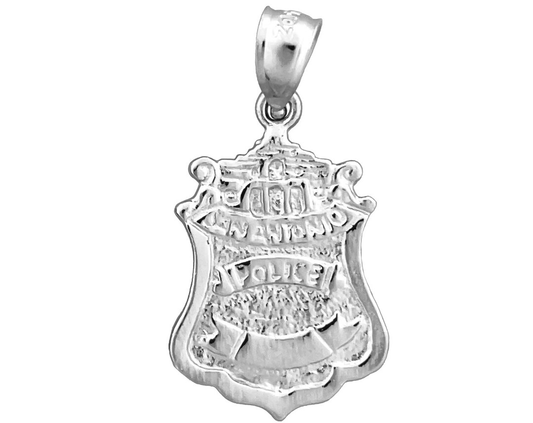 Rhodium Plated 925 Sterling Silver San Antonio Police Etsy
