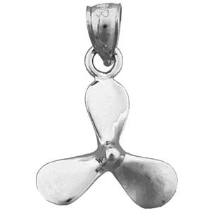 Rhodium Plated 925 Sterling Silver 3D Propeller Charm