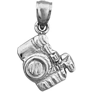 Rhodium Plated 925 Sterling Silver Vintage Camera Charm