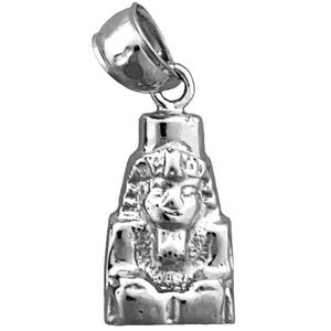 Rhodium Plated 925 Sterling Silver Egyptian Pharaoh Charm