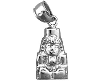 Rhodium Plated 925 Sterling Silver Egyptian Pharaoh Charm