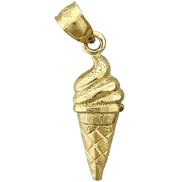 14K Gold Ice Cream Sugar Cone Charm