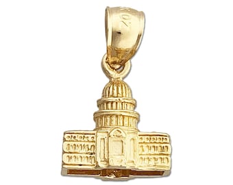 14K guld 3D US Capitol Building Washington DC berlock