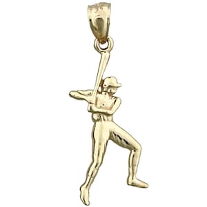 Pingente de jogador de beisebol de ouro 14K