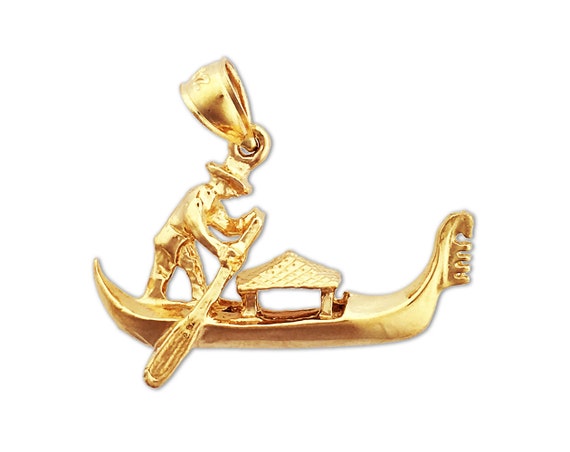 14K Gold 3D Venetian Gondola Italy Pendant - Etsy Canada