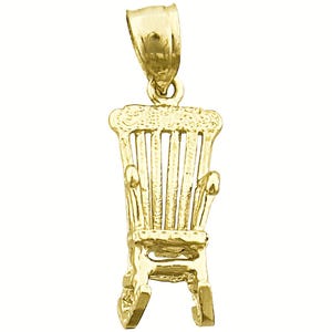 14K Gold 3D Rocking Chair Charm