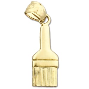 14K Gold Paint Brush Charm