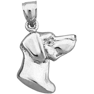 Rhodium Plated 925 Sterling Silver Labrador Retriever Side View Head Charm