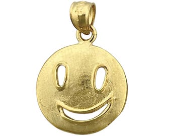 14K Gold Clown Smiling Face Charm