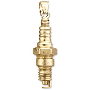 14K Gold 3-D Spark Plug Pendant