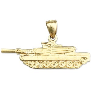 14K Gold US Army Tank Pendant