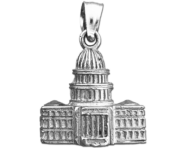 Capitol Building Charm Pendant WASHINGTON DC USA charm Sterling Silver 925 3D