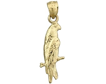 14K Gold Parrot Charm