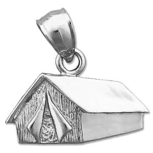 Rhodium Plated 925 Sterling Silver Tent Charm