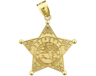 14K Gold State of Florida Sheriff Deputy Badge Pendant