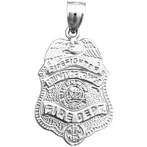 Gerhodineerde 925 sterlingzilveren County Of Orange brandweerbadge-badge