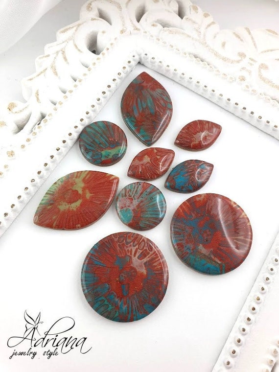 How to Make Polymer Clay Mokume Gane Cabochons for Jewelry