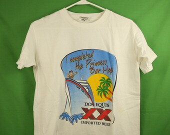 Vintage 90s Dos Equis Beer T-Shirt Princess Cruise Small Suma Tag / Lager Cerveza Corona Bar Hop