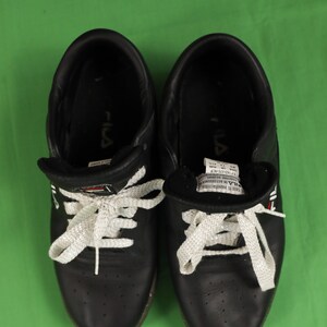 Vintage 90s FILA Tennis Shoes Sneakers Black / Glitter Leather Size 8.5 1996 image 5