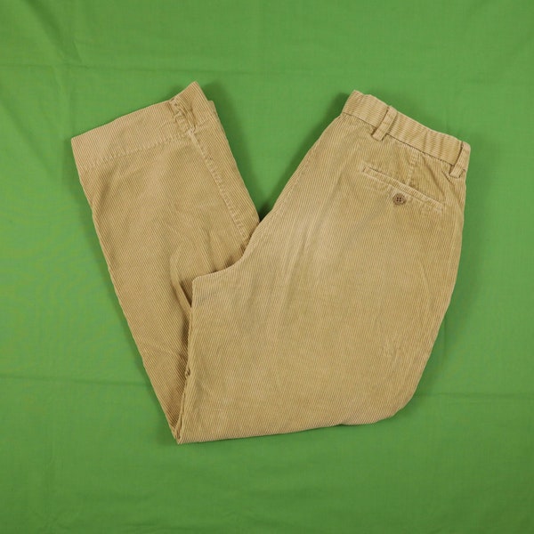 CLUB ROOM Two-pleat Corduroy Pants for Men, Size W32 cotton Charcoal Vintage Second Hand
