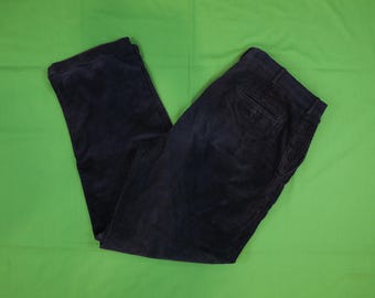Vintage 90s/Y2K  Land's End Corduroy Pants 35x33.5 Navy Blue