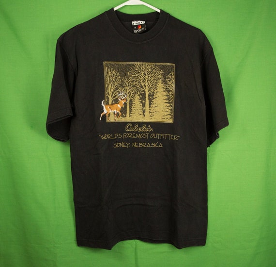 Vintage 90s Cabela's Souvenir T-shirt Medium Made in USA Signal