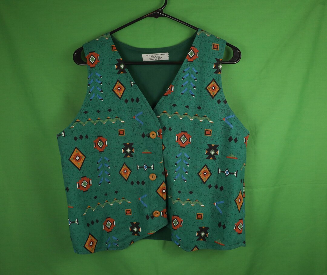 Vintage 90s Western Vest Button up Blackfoot Western Classics Made in