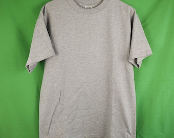 Vintage 90s Anvil Cotton Deluxe T-Shirt Gray Medium Sturdy Blank Plain USA