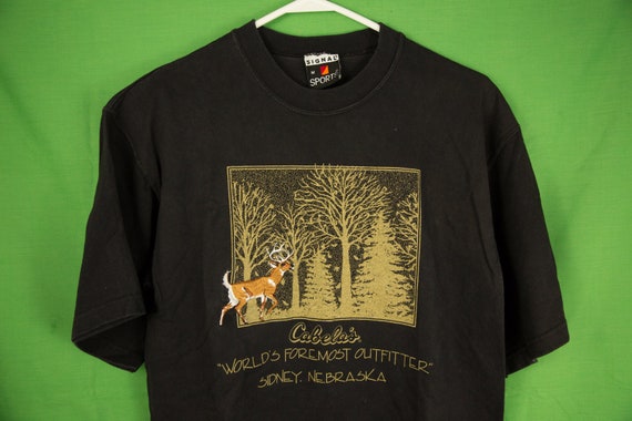 Vintage 90s Cabela's Souvenir T-shirt Medium Made in USA Signal