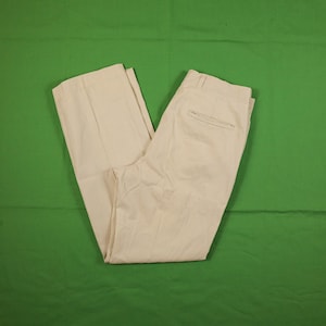 Vintage 60s/70s Seersucker Pants Prime Seersucker by Corbin White/Tan Pinstripe 31x31.5