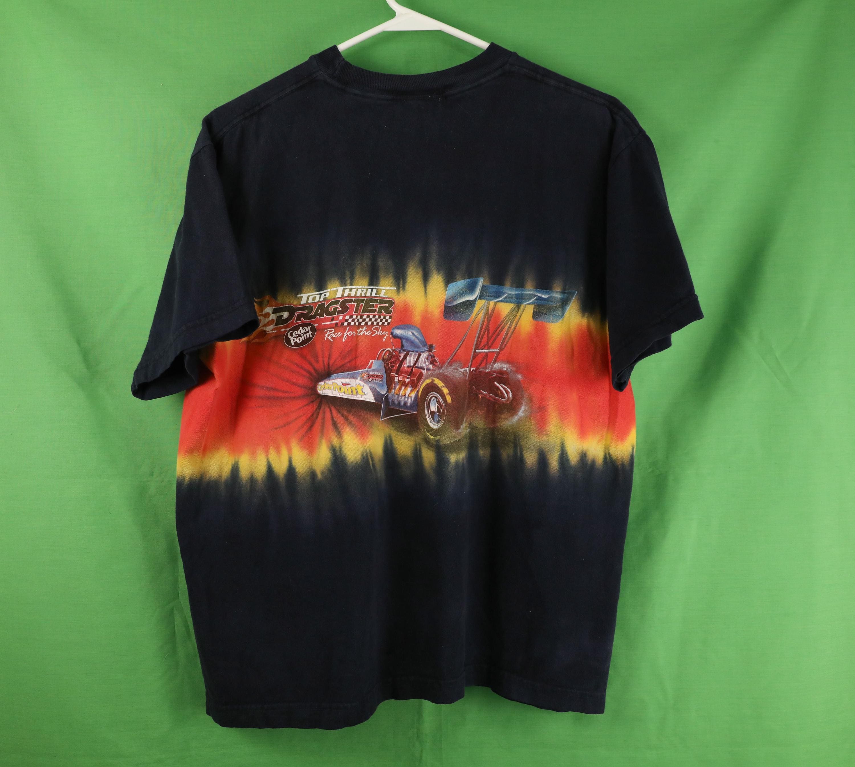 Vintage Y2K Top Thrill Dragster Tie-dye T-shirt Small Fit