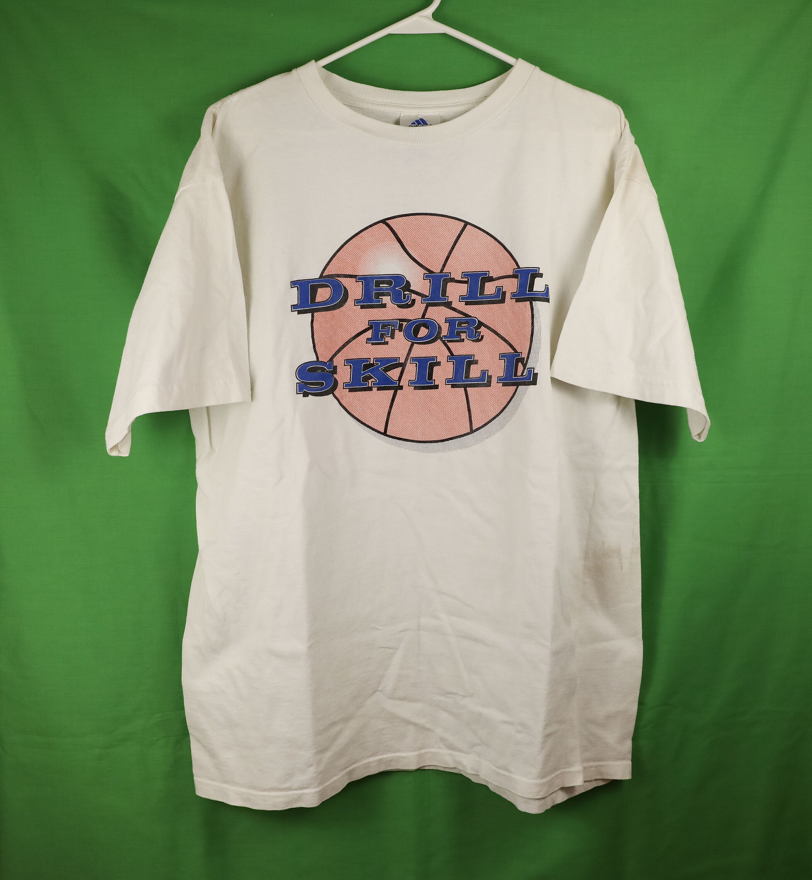 Vintage 90s Adidas T-Shirt Drill For Skill Large Basketball