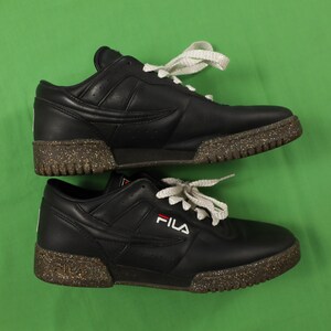 Vintage 90s FILA Tennis Shoes Sneakers Black / Glitter Leather Size 8.5 1996 image 7