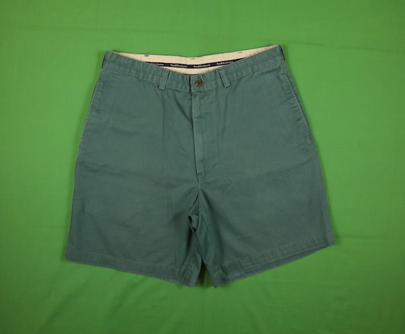 Vintage 90s Polo Ralph Lauren Chino Shorts Green 36 Made in USA 34W  Measured / Relaxed Baggy Flat Front Khaki 