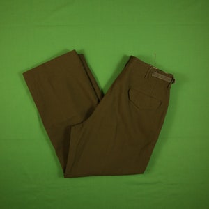 Vintage 1951 Wool Field Trouser US Army Korean War 32x29 Medium Long Loose Fit Adjustable Waist 1950s Cargo Surplus