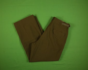 Vintage 1951 Wool Field Trouser US Army Korean War 32x29 Medium Long Loose Fit Adjustable Waist 1950s Cargo Surplus