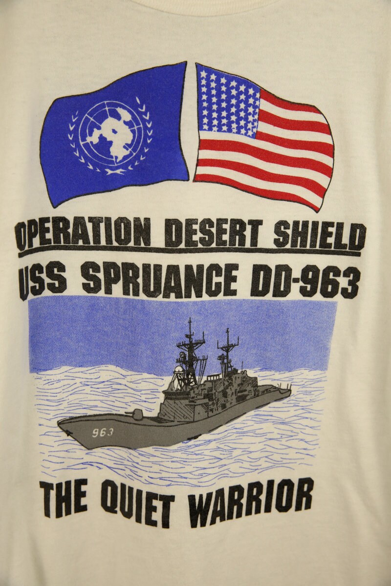Vintage 90s Operation Desert Shield T Shirt Large Russell
