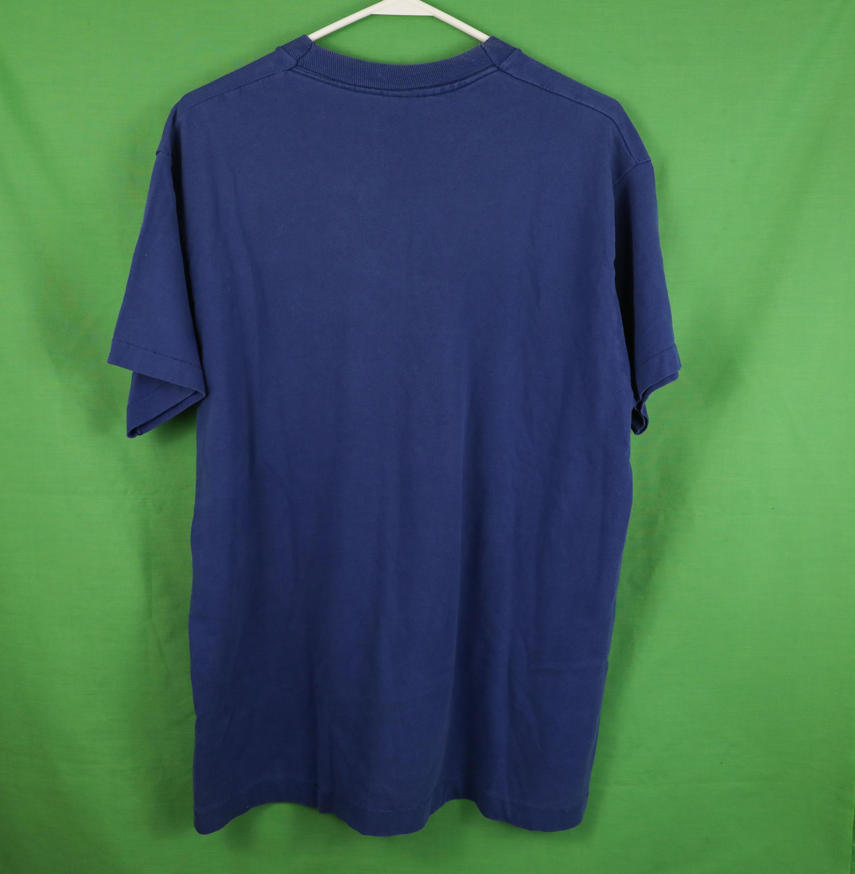 Vintage 80s/90s BVD Blank Pocket T-shirt Large Made in USA Navy