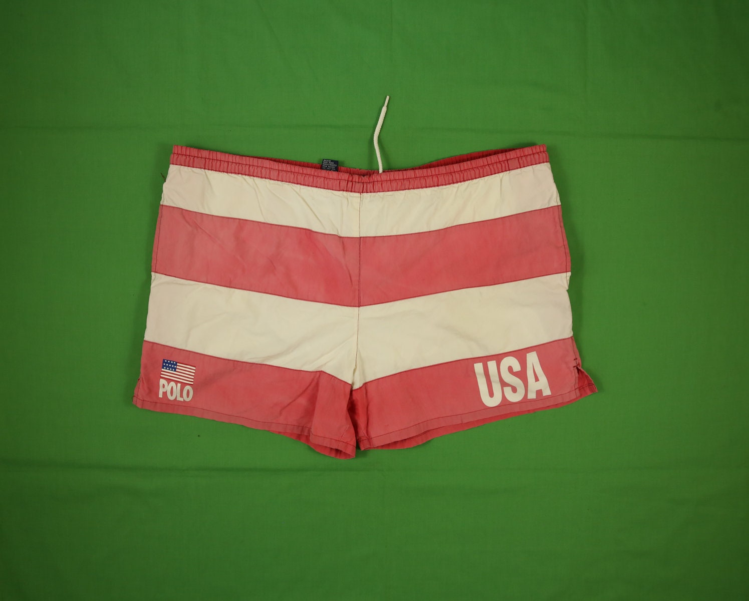 Vintage Polo Sport Striped Shorts/swim Trunks Large USA American Flag Color  Block Rare 80s 90s 