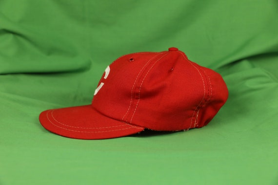 Vintage Cincinnati Reds Hat By Annco Small Elasti… - image 2