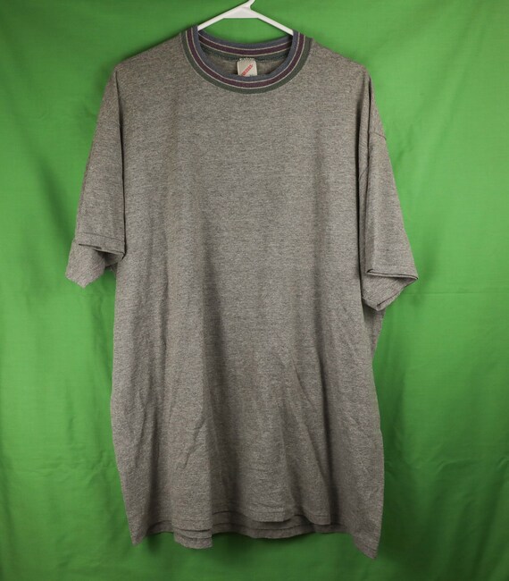 Vintage 90s Jerzees Gray T-shirt XL Heavyweight Made in USA 